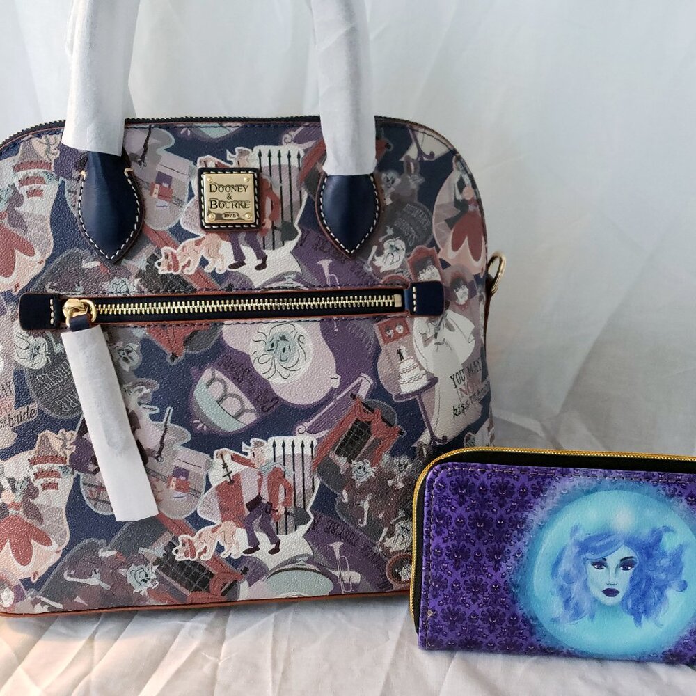 Disney Dooney Bourke Haunted Mansion Satchel & HM Themed Wallet